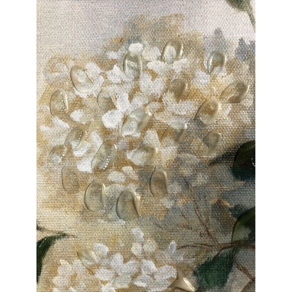 White Floral Canvas Art 12"x12" Vase Of Flowers Modern Home Decor - Picture 2 of 9
